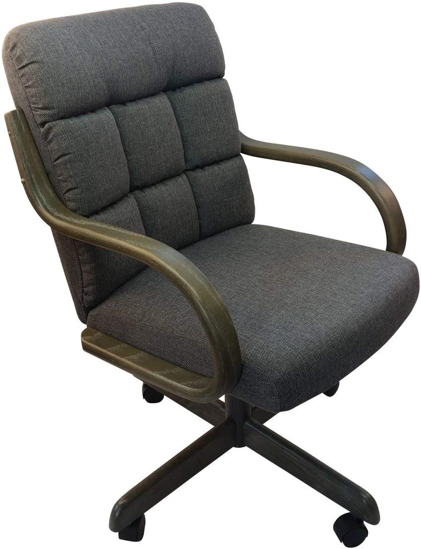 Smoke Tweed Swivel Tilt Caster Arm Chair J122
