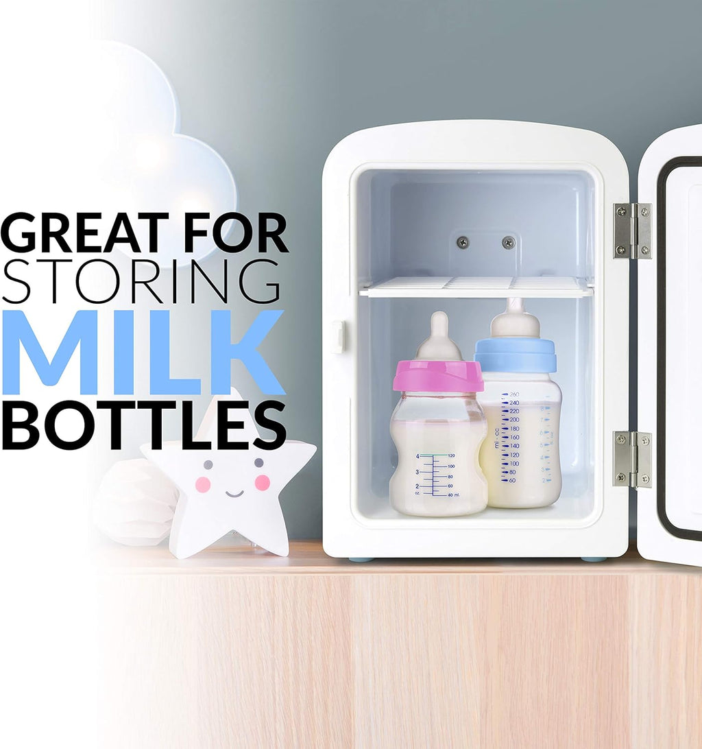 Retro 6-Can Mini Refrigerator with Carry Handle, Aqua O846