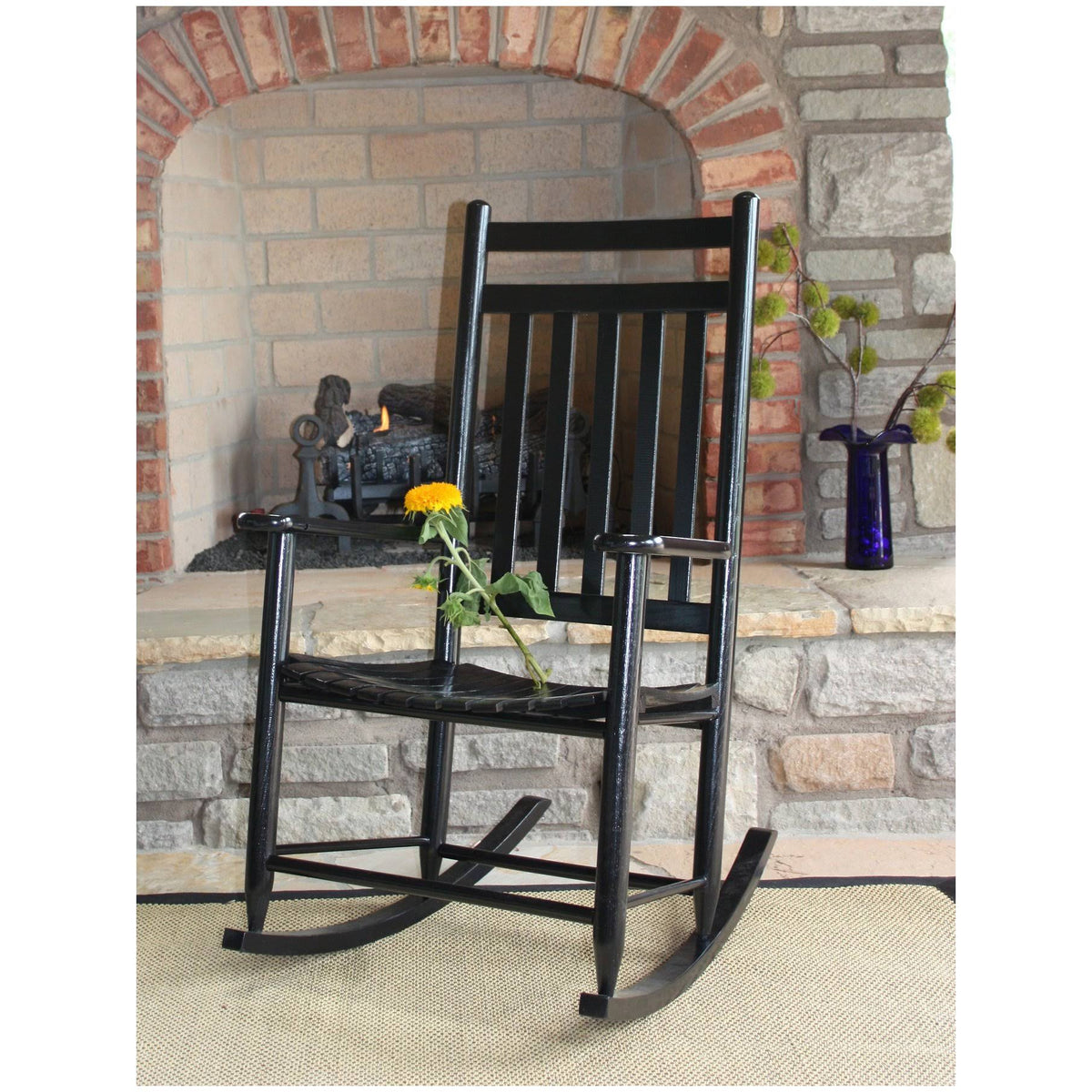 Coastal Tan Wood Rocking Chair Z1129