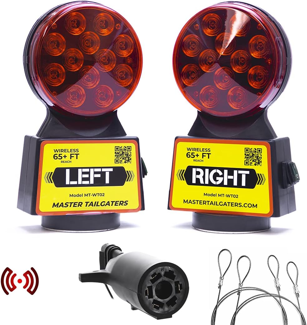 Wireless Trailer Tow Lights with Safety Straps H998