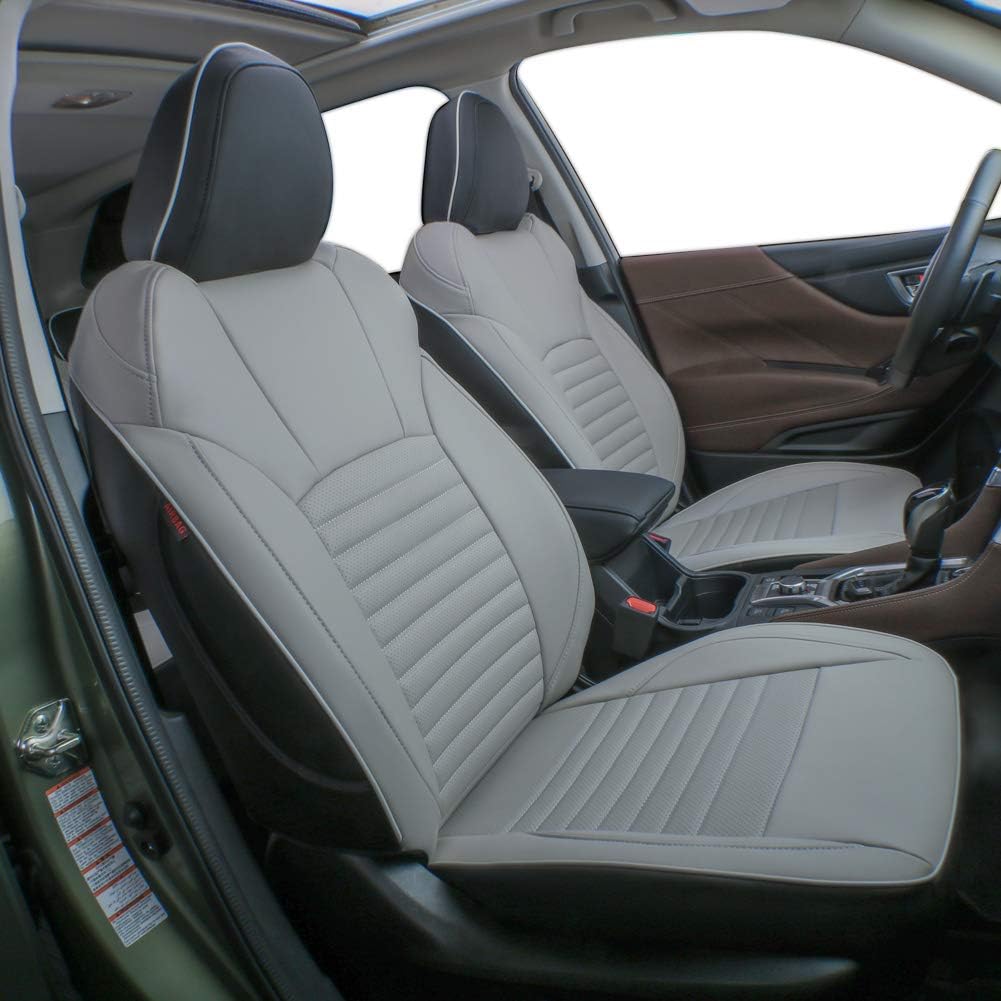 Black/Gray Leatherette Car Seat Covers B990