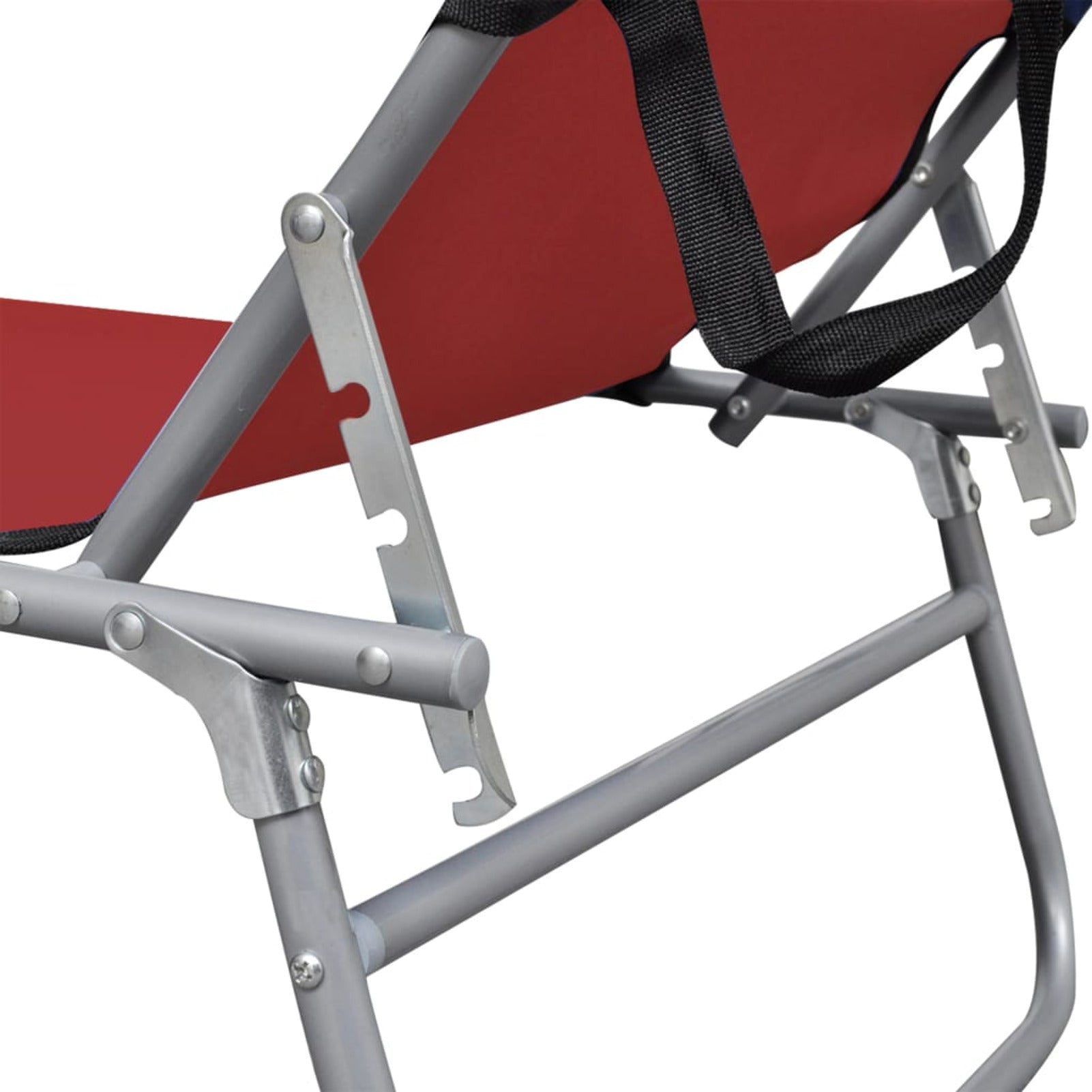 Red Aluminum Adjustable Chaise Chair with Canopy N65028