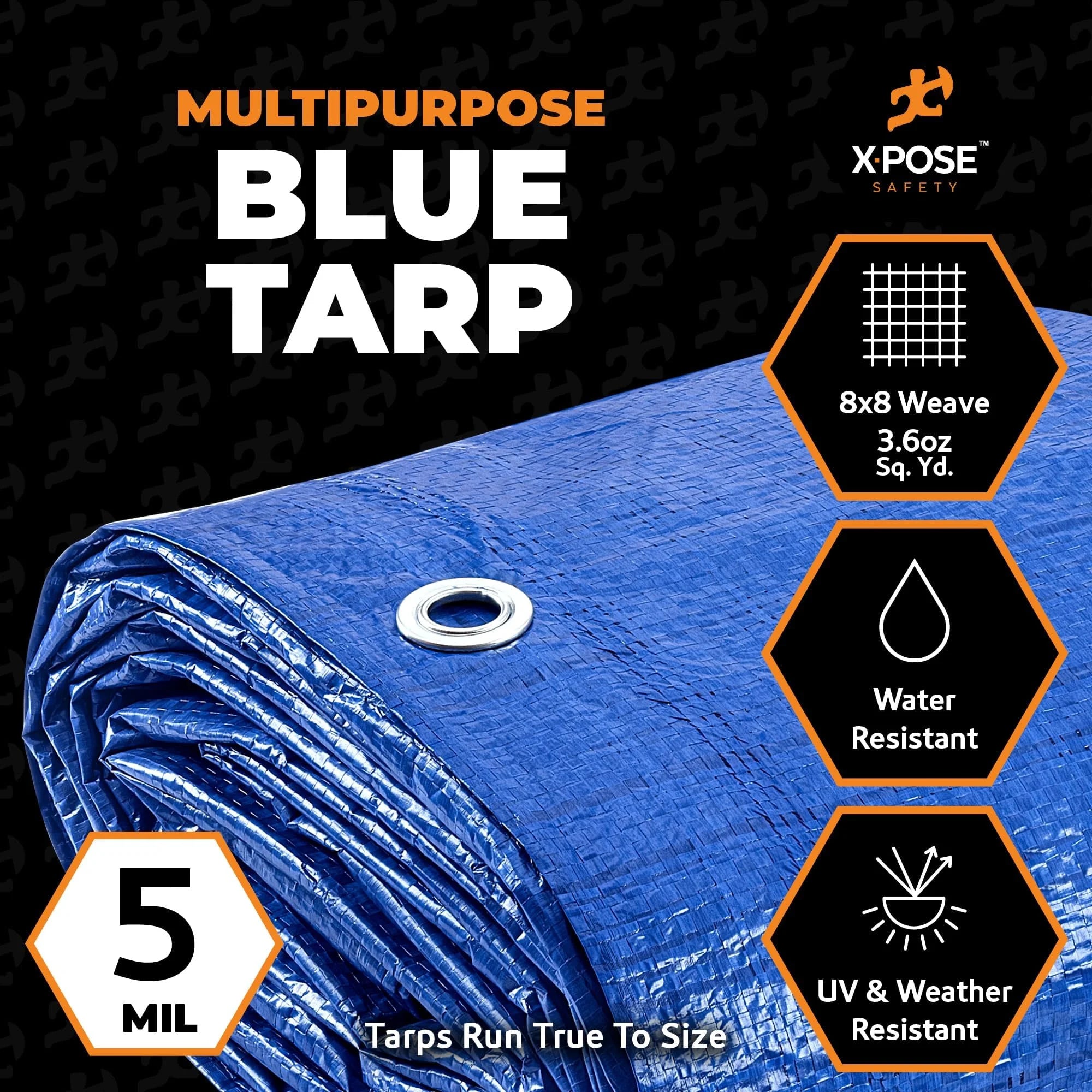 Poly Tarp 12' x 22' - 5 Mil Thick Polyethylene Protective Cover U9318