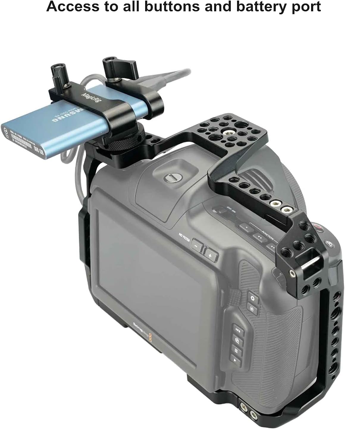 BMPCC 6K Pro Cage with T5 SSD Mount V559