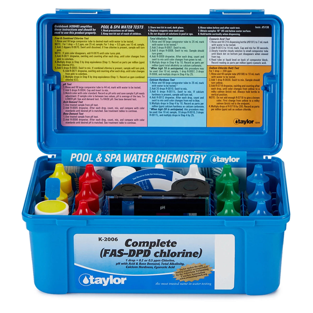 Complete Swimming Pool Water Test Kit Chlorine pH Alkalinity T36989