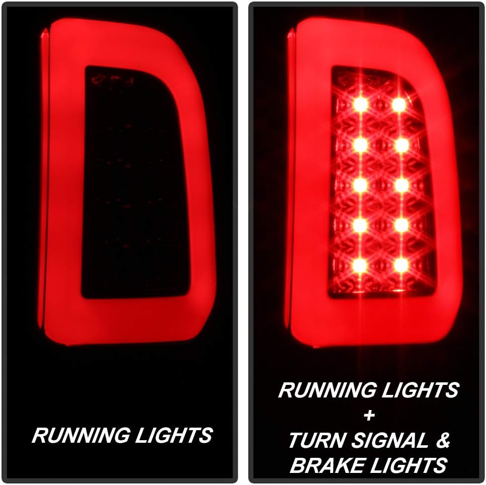 Black Smoked LED Tail Lights Brake Lamps Set Left Right B7261