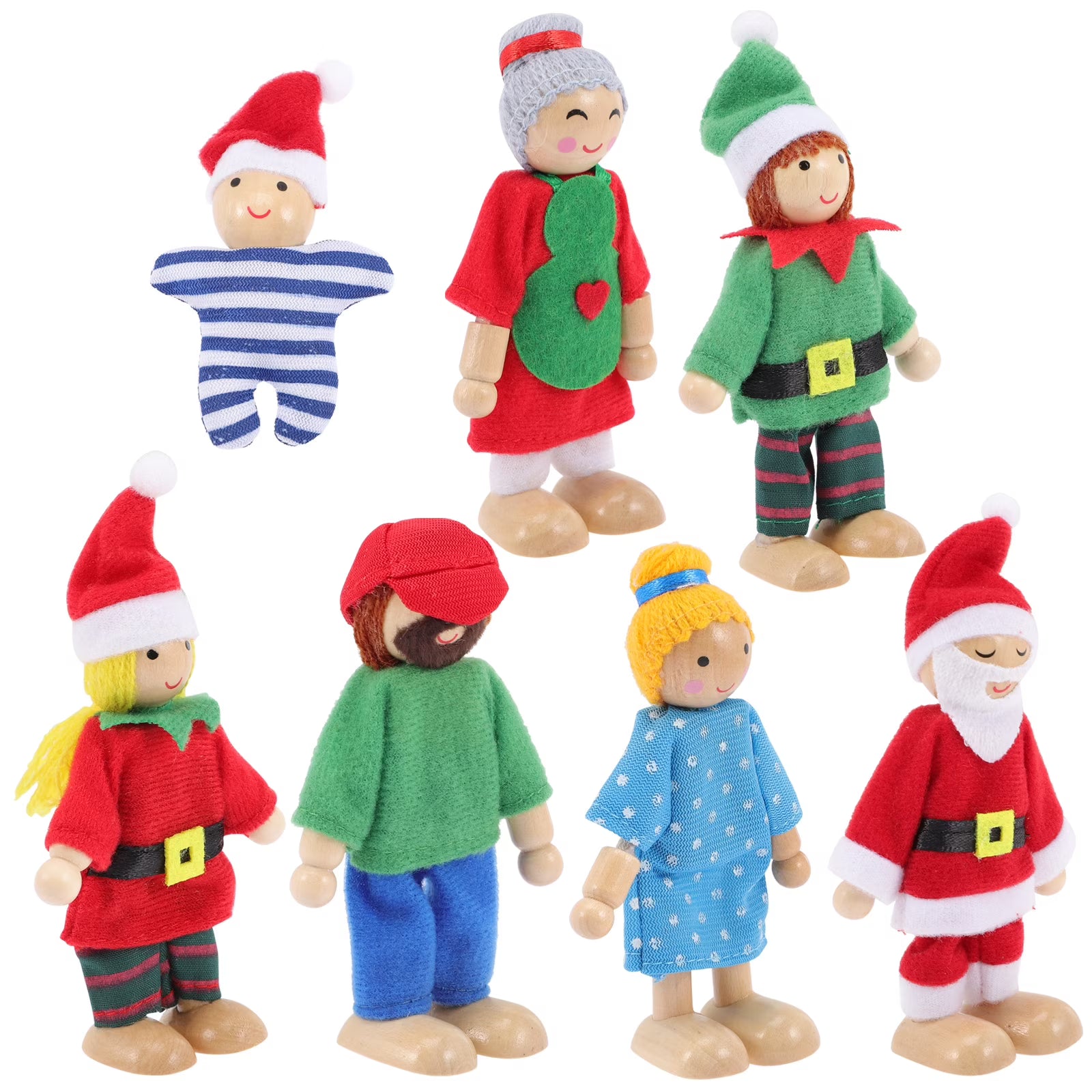 7 Pcs Wooden Dolls Playset K1352