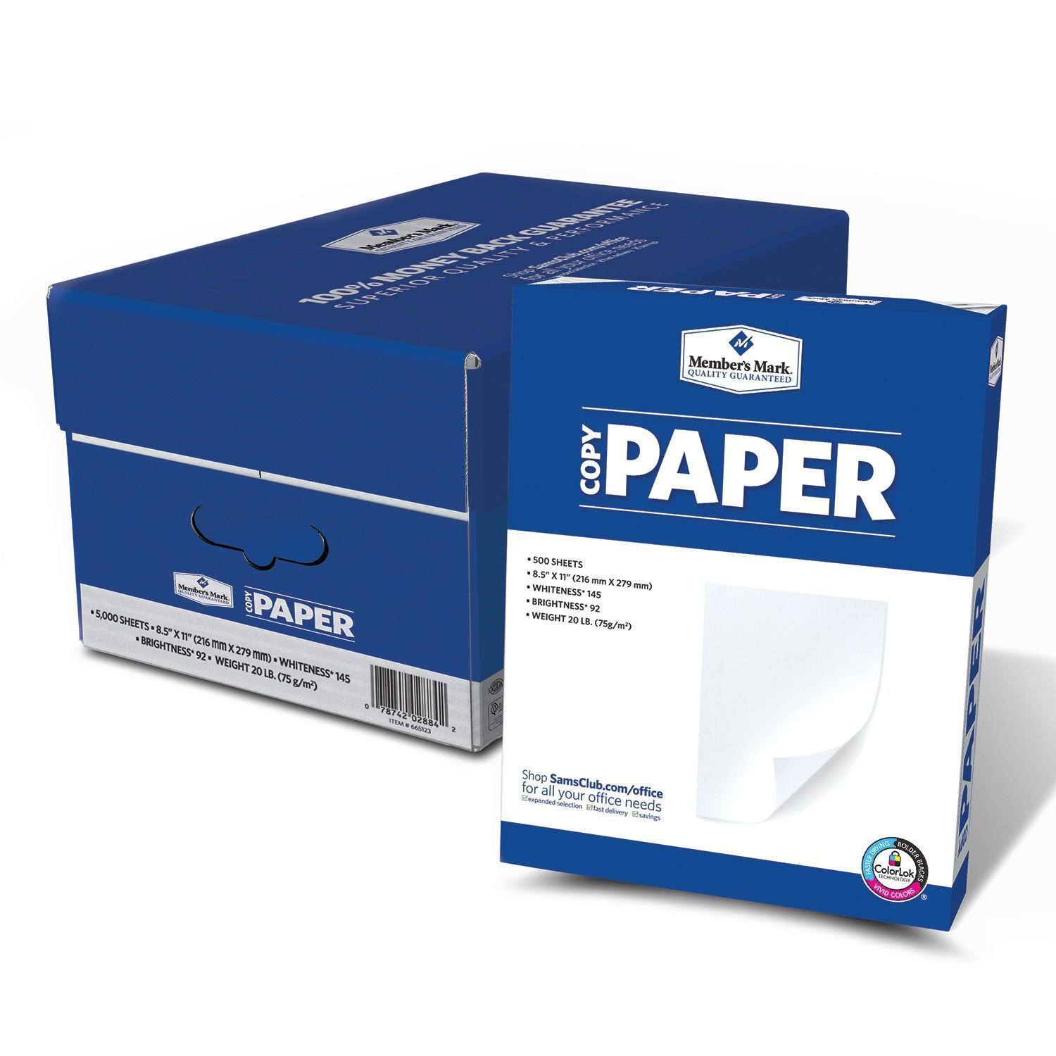 5000 Sheets 20lb Copy Paper 92 Bright 8-1/2 x 11 C723100