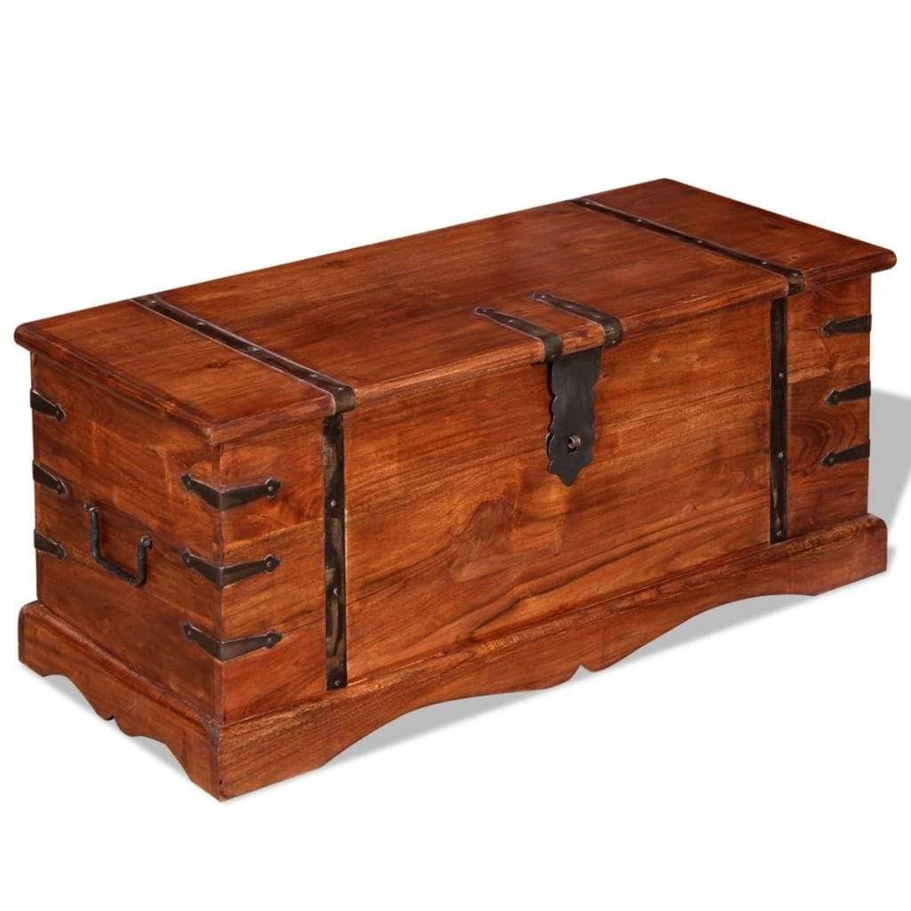 2 Piece Acacia Wood Storage Chest Set R45399
