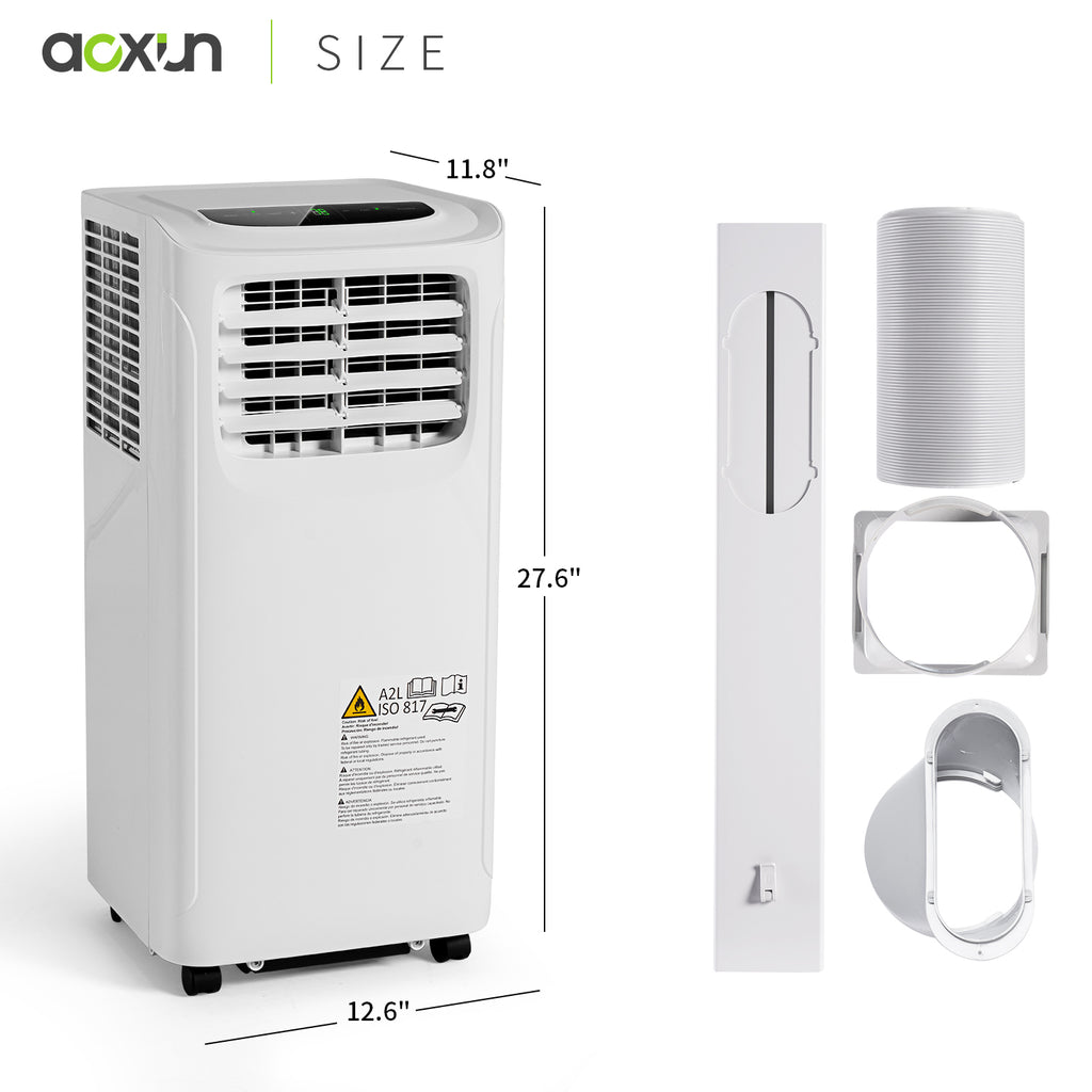 White 9700 BTU Portable Air Conditioner with Dehumidifier Function and Fan Mode with Window Kit Y838