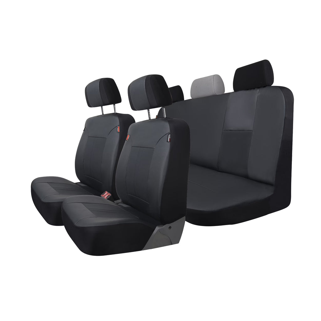 3 Piece Vegan Leather Seat Covers Black V21338