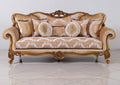 Golden Bronze Wood Trim Sofa X47486