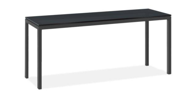 Smoke Tempered Glass Console Table with Graphite Base Z88613