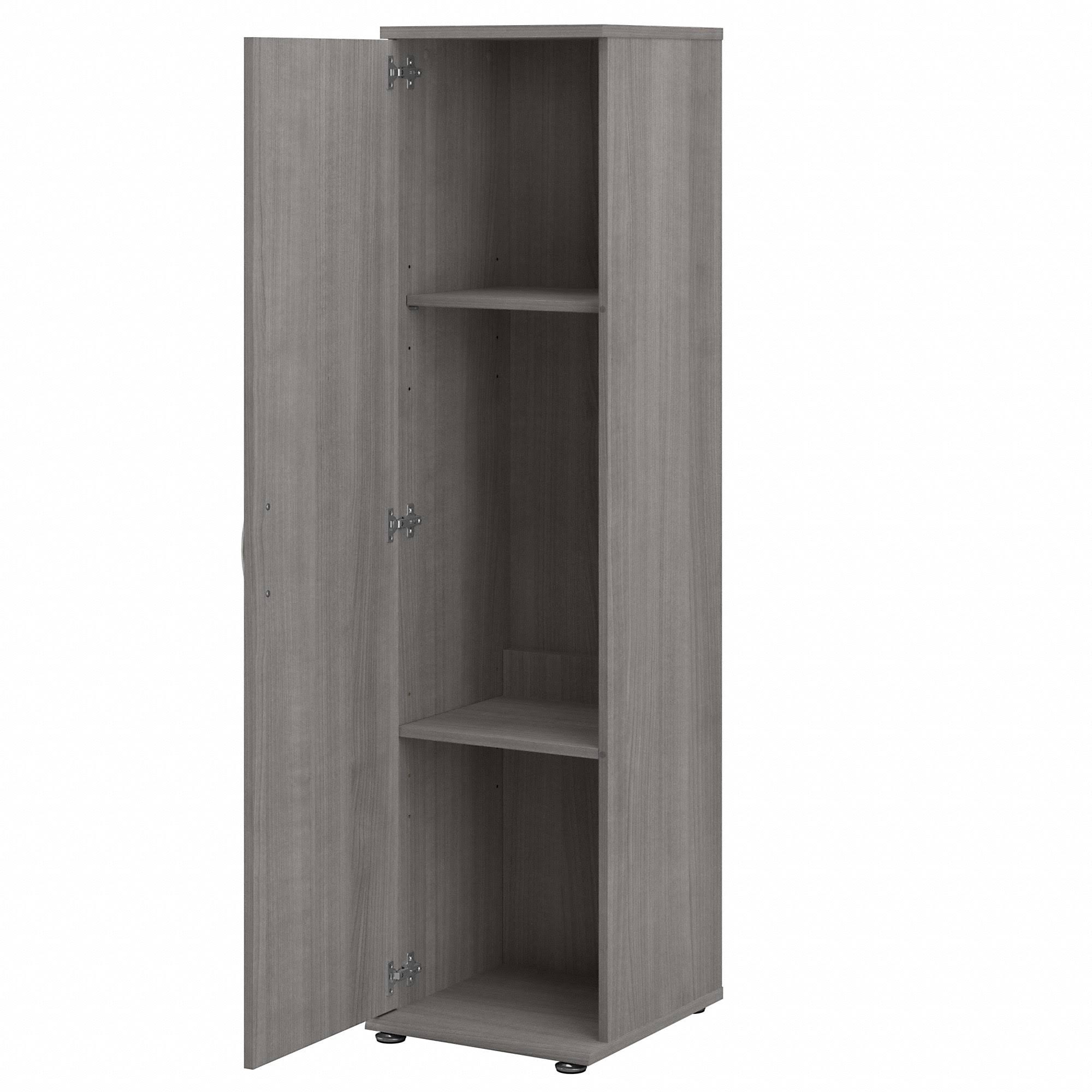 Storm Gray Tall Narrow Storage Cabinet with Door and Shelves T224