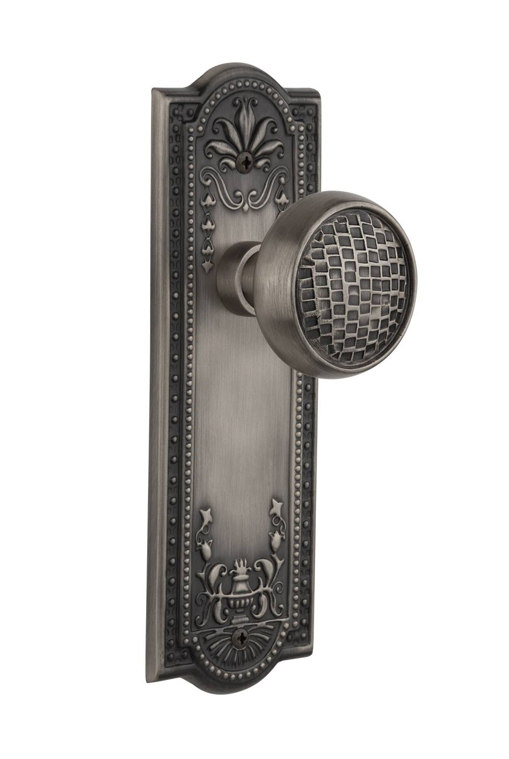 Antique Pewter Passage Door Knob with Plate T770724