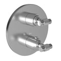 Matte White Round Thermostatic Trim Plate with Handle C21614