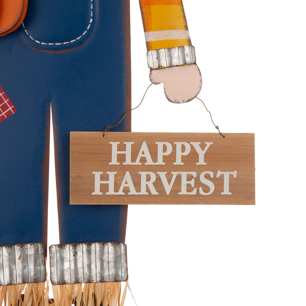 Orange and Blue Scarecrow Yard Stake Sign Decor P9973