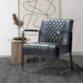Blue PU Tufted Back Chair U202669