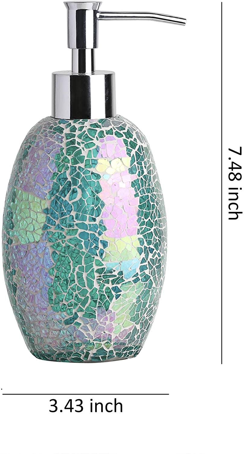 4-Pieces Bathroom Accessory Set Mosaic Glass Lotion Tray A9202