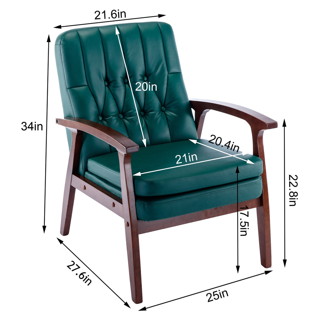 Green Fabric Upholstered Armchair Sofa T90421