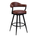 Vintage Camel Brown Faux Leather Swivel Counter Stool Armchair K150666