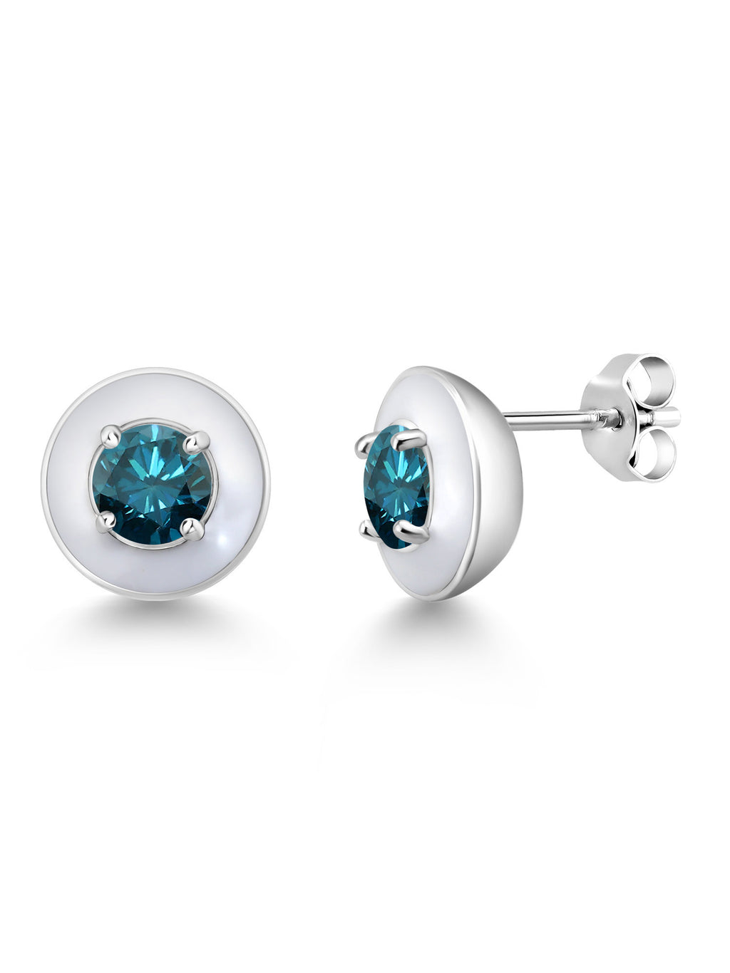 1.10 Ct Round Blue Diamond Stud Earrings B145079