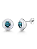 1.10 Ct Round Blue Diamond Stud Earrings B145079