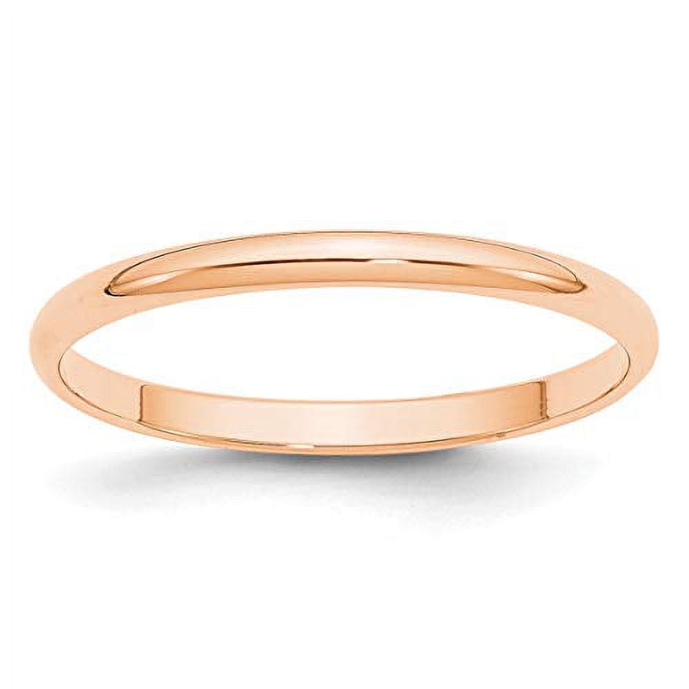10K Rose Gold Half Round Band Ring Size 6.5 J48932
