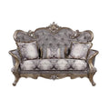 Grey Cotton Blend Love Seat Sofa with Toss Pillows M58258