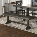 Antique Black Wood Bench I993