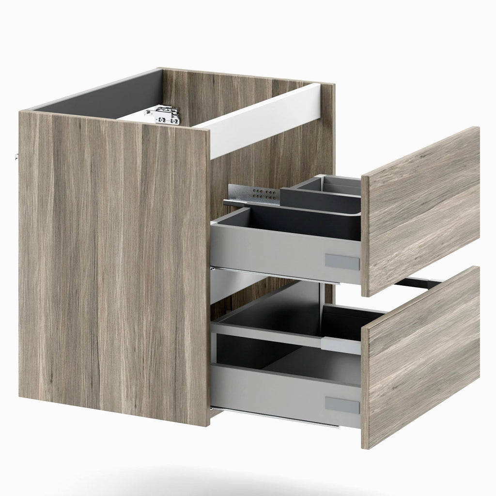24 x 24 x 18 inch Oak Wood Bathroom Vanity Cabinet with Ceramic Top Sink T506010