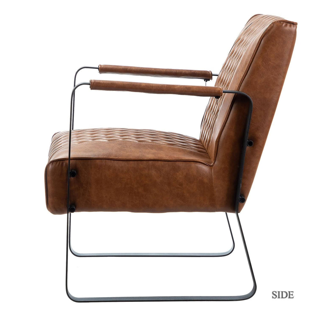 Blue PU Tufted Back Chair U202669