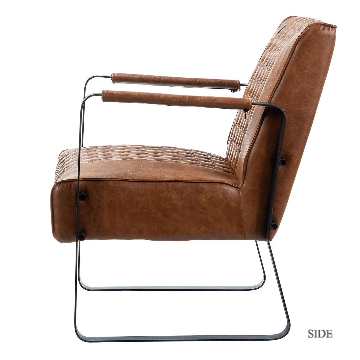 Blue PU Tufted Back Chair U202669