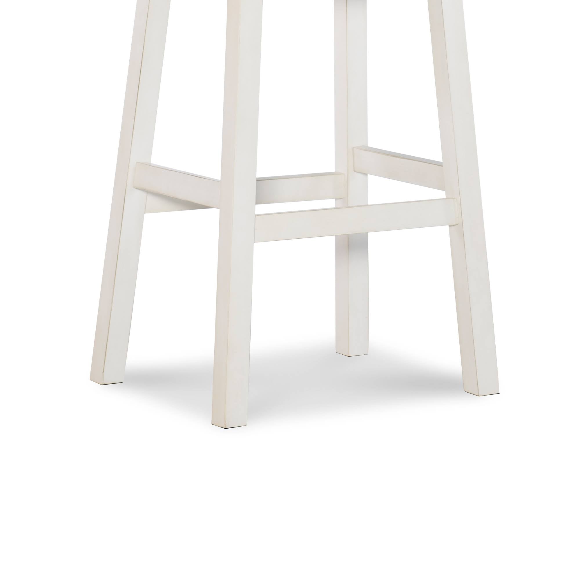 Black and White Wooden Barstool with Leatherette Seat X53308