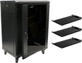 15U Wall Mount Network Server Cabinet Rack Glass Door Lock with Shelves J9553