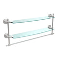 Two Tiered Glass Shelf with Towel Bar - Satin Chrome - 24 inch R2279