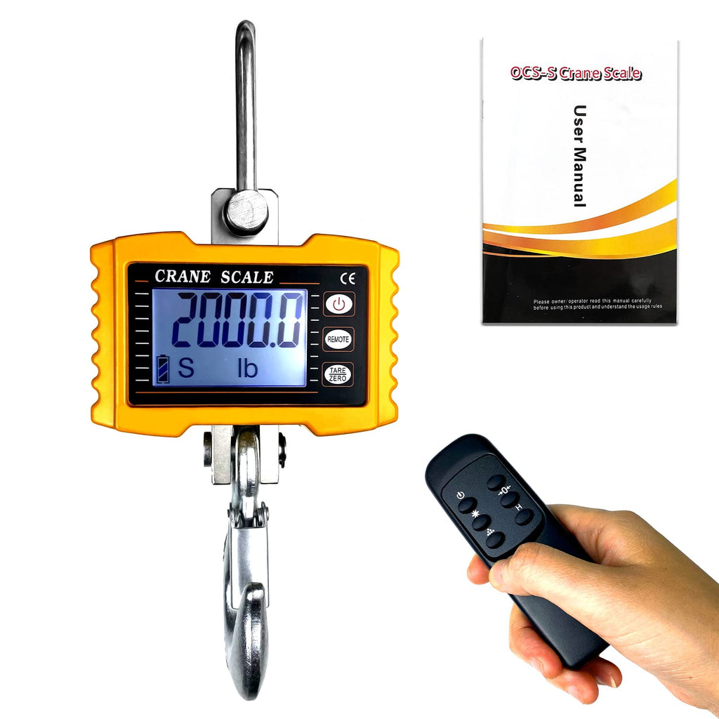 Digital Crane Scale with Remote Control Orange (1000LB-Yellow) Pack of 2 S582