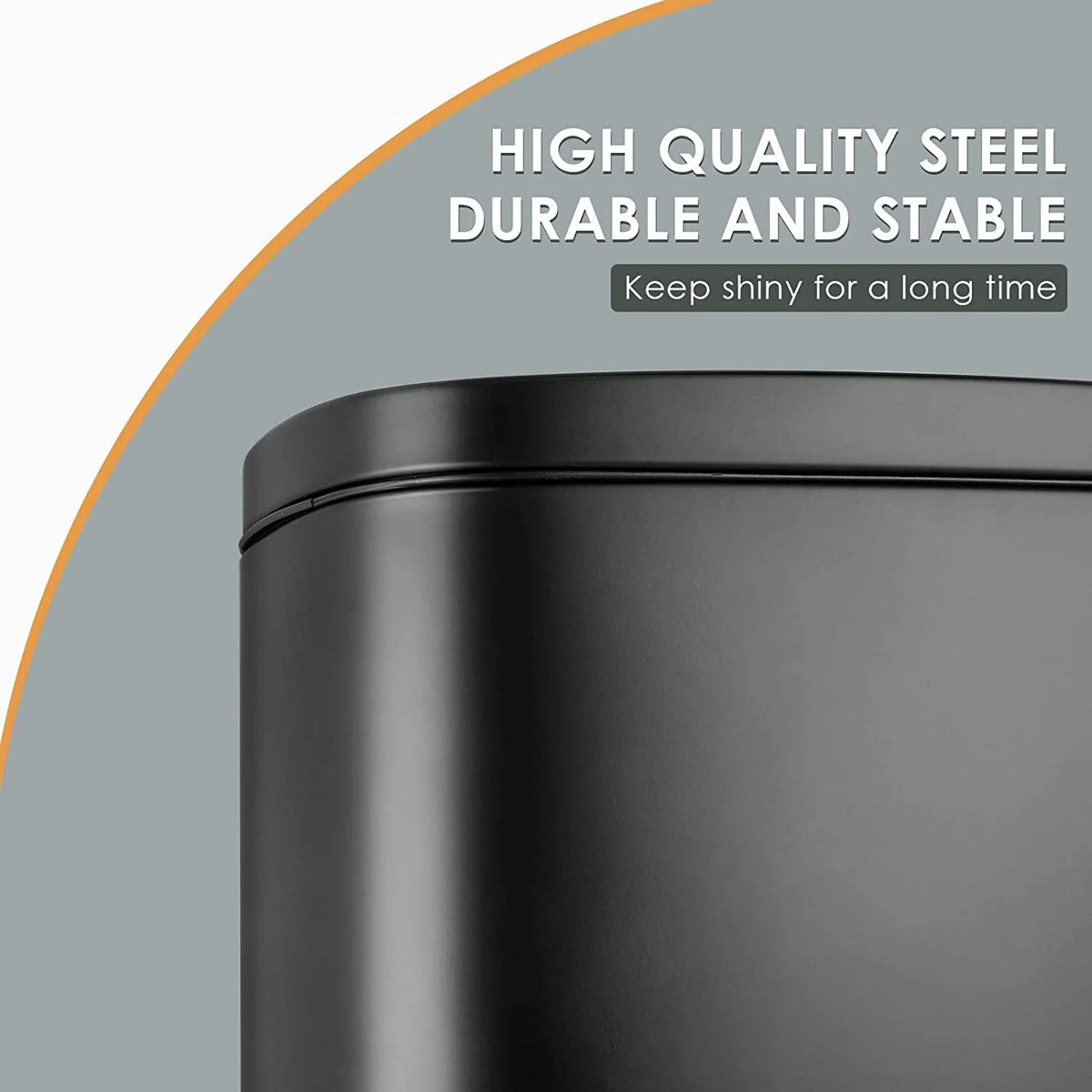 Black Stainless Steel Trash Can Y643714