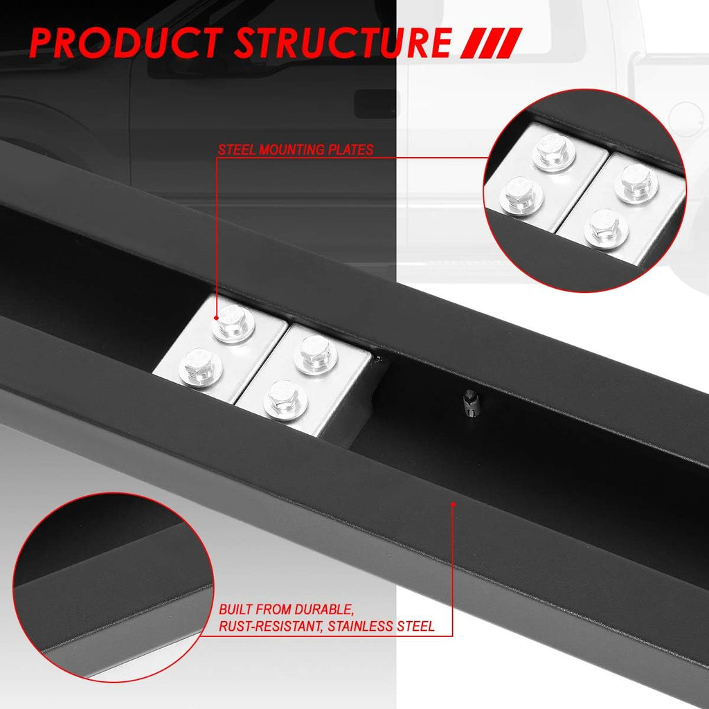 5.5 Inches Stainless Steel Black Powdercoated Side Step Nerf Bar Running Boards O677