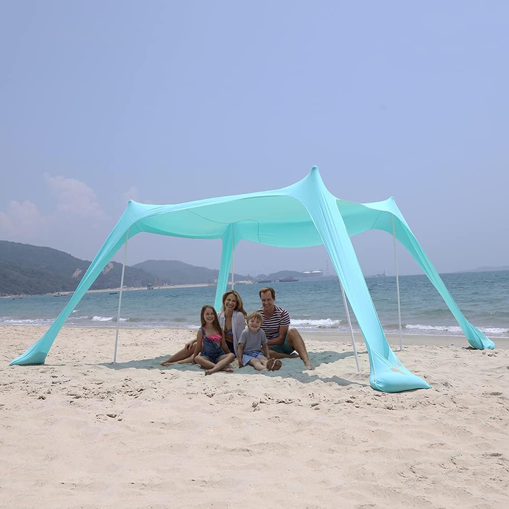 Portable Pop Up Beach Tent Canopy with 4 Poles C997