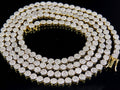 10K Yellow Gold Diamond Pave Chain Necklace I18086