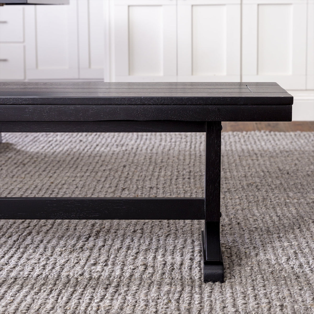 Antique Black Wood Bench I993