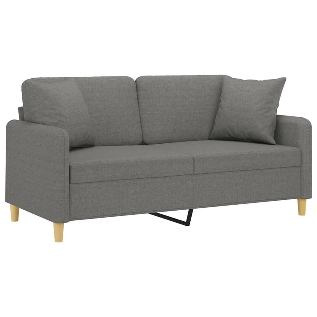 2-Seater Sofa Dark Gray Fabric Y939
