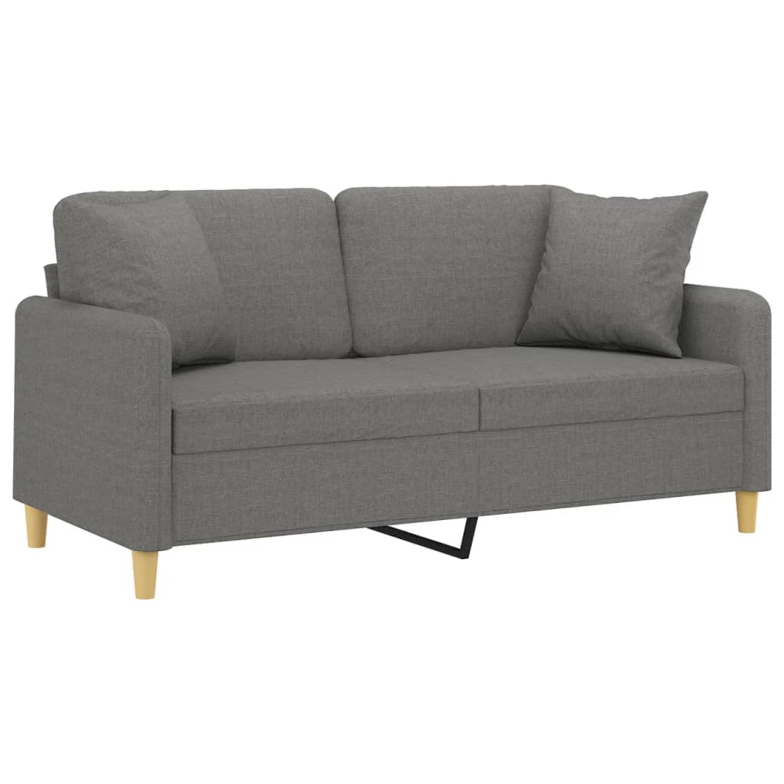 2-Seater Sofa Dark Gray Fabric Y939