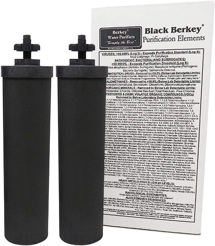 Gravity-Fed Water Filter with 2 Black Berkey Purification Elements L615
