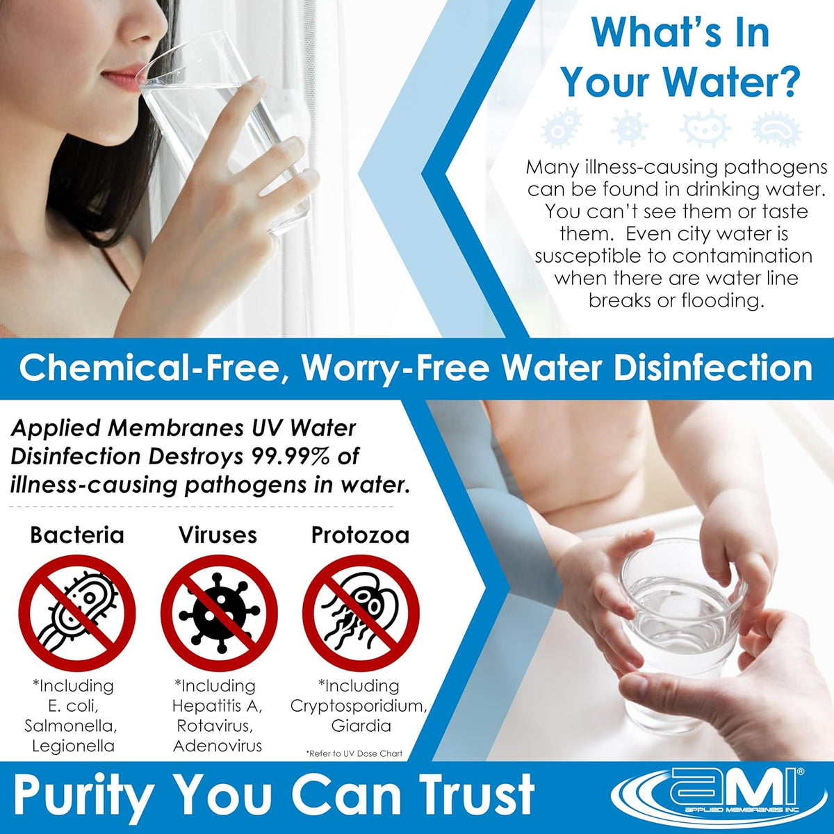 Ultraviolet Water Purifier UV Sterilizer Filter, 2 GPM A934
