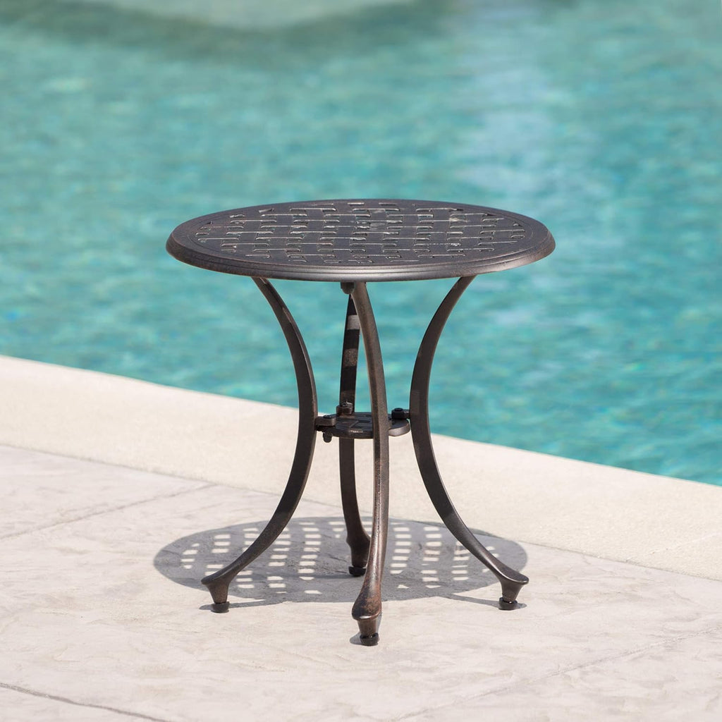 Bronze Finished Cast Aluminum Side Table C474