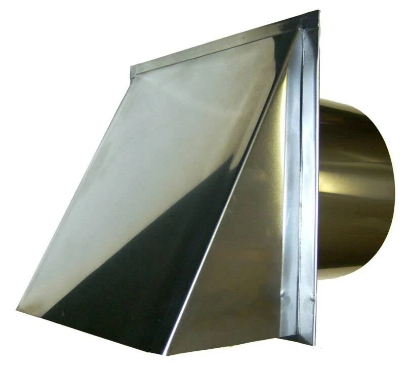 8 inch Round Stainless Steel Wall Vent Cap with Screen and Damper D553339