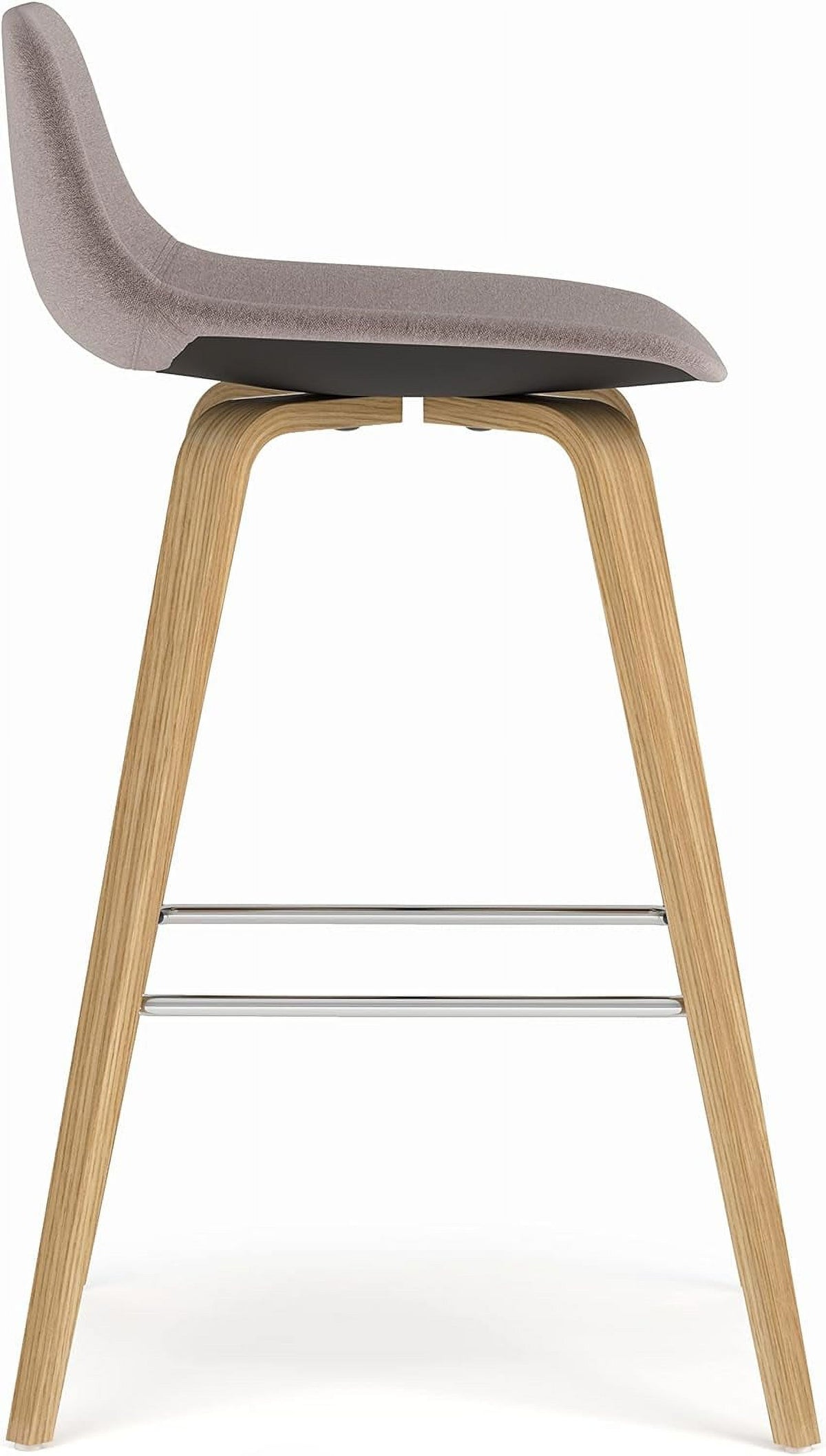 26 Inch Bentwood Counter Height Stool Set Of 2 Mocha Polyester Linen M592