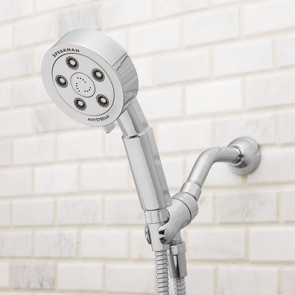 Polished Chrome Handheld Shower Head with Hose, 2.5 GPM Pack of 2 H71963